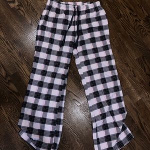Victoria Secret pink and gray plaid pajama bottoms